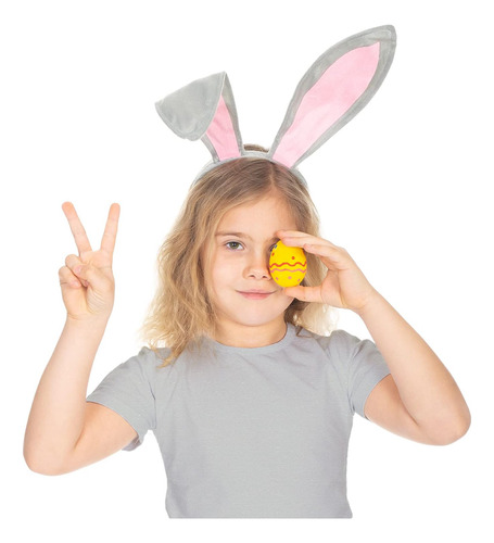 Diadema Con Orejas De Conejo Gris Funcredible - Rabbit Ea...