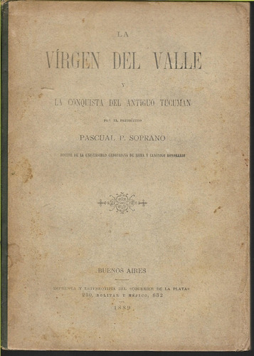 Soprano Virgen Del Valle Y La Conquista Del Antiguo Tucuman