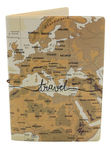 Porta Pasaporte De Travel - Mapa - Europa - Continentes