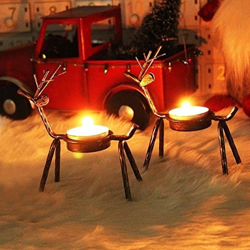 Portavelas Forup - Paquete De 6 Candelabros De Metal Con Luz