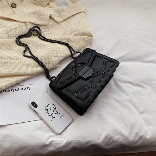 Bolso Bandolera Con Cadena Tachonada 2023 Para Mujer, Bolso