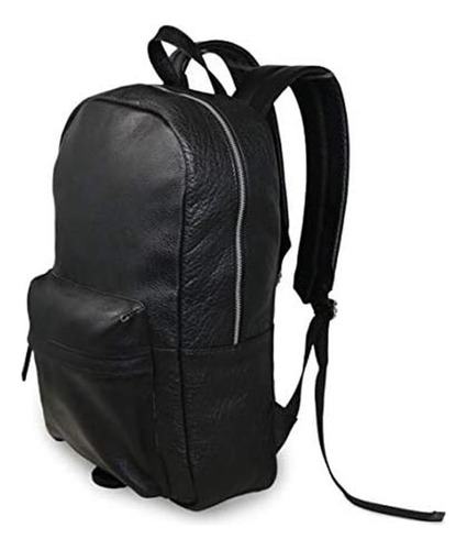 18 Mochila Para Computadora Portátil De Cuero Genuino Negro