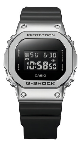 Relógio prateado masculino de resina/aço G-shock GM-5600u-1d