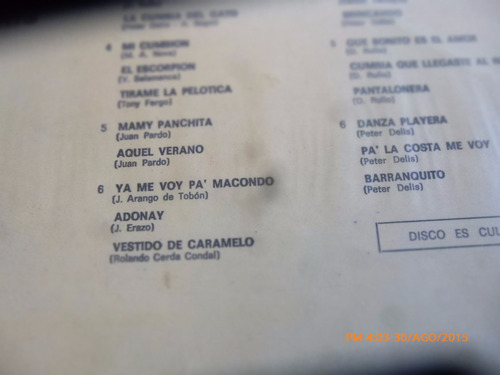 Vinilo Lp De Carola Y Sus 33 Cumbias -- (u1275