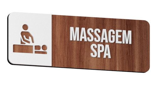 Placa Indicativa Sala De Massagem Spa Clinica Mdf