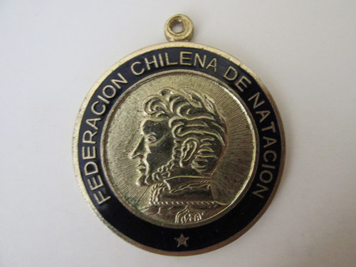 Antigua Medalla Federacion Chilena De Natacion  Escasa Rara