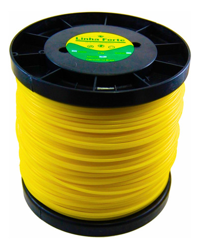 Bobina Fio De Nylon Para Cortar Grama 3mm Quadrado Amarelo