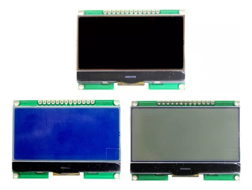 54 Display 128x64 12864 Verde Azul Preto Cinza Spi Iic I2c
