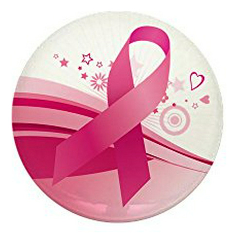 Conciencia Del Cáncer De Mini Botón De Ondas Cinta Rosa.