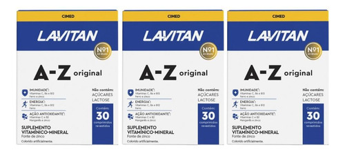 Kit Lavitan A-z Original C/ 3 Caixas De 30 Comprimidos Cada