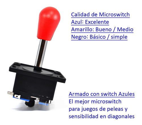 Imagen 3 de 6 de Pack 2 Palancas Arcade Con Microswitch / Ideal Juego Peleas