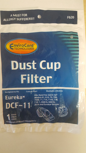 Eureka Dcf11 Quick Up Lavable Reutilizable Taza Polvo Filtro
