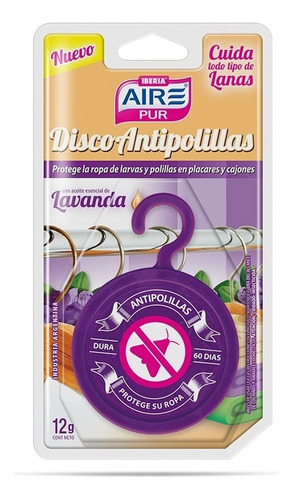 Disco Antipolilla Protector De Ropa Lavanda Aire Pur® 