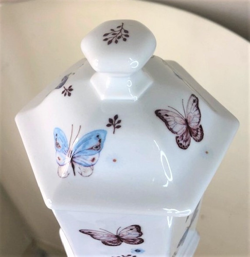 Imagem 4 de 4 de Pote De Porcelana Borboleta 20cm