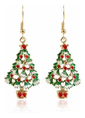 Aretes Pendientes Árbol Navidad Decorado Esferas Moda