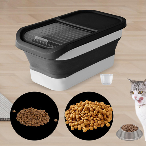 Contenedor De Almacenamiento De Alimentos Para Perros Negro