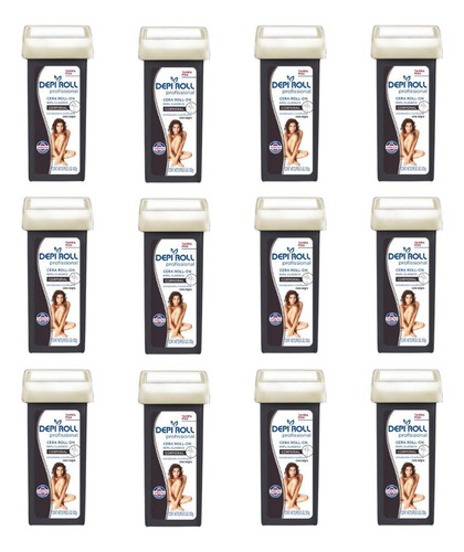 Depilatorio Depiroll Roll-on 100g Negra - Kit Com 12un