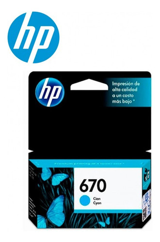 Cartucho Hp 670 Cyan 