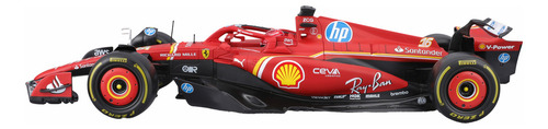 Auto Bburago F1 Ferrari Sf24 2024 a escala 1:18 color rojo - #16 Charles Leclerc