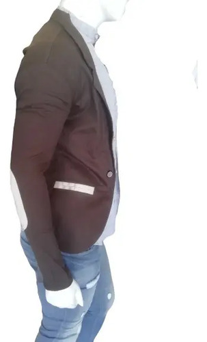 Saco Hombre Café Gabardina Con Coderas Strech | Meses sin intereses