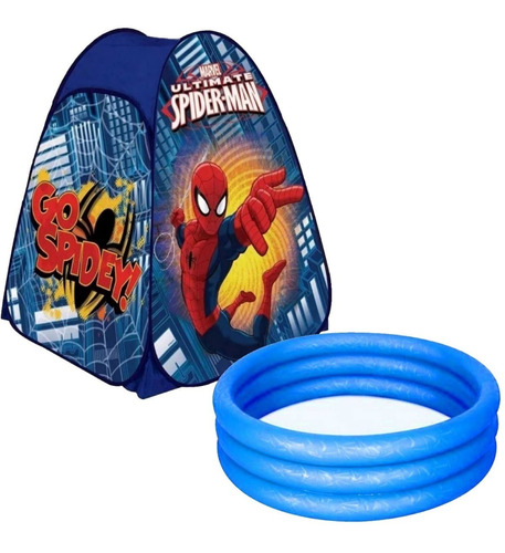 Barraca Cabana Homem Aranha Menino Piscina 130 Litros 