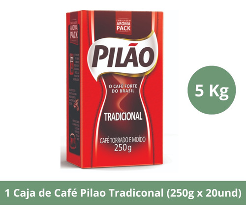 Café Pilao Grano Molido Tradicional 5kg (250g X 20und) -koe