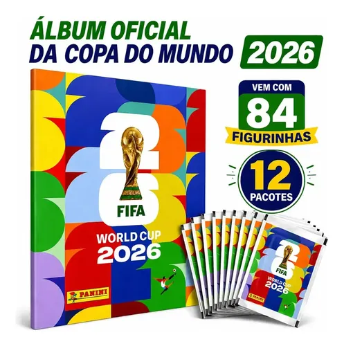 Kit Àlbum Copa Do Mundo Fifa 2026 + 12 Envelopes Figurinhas capa ...