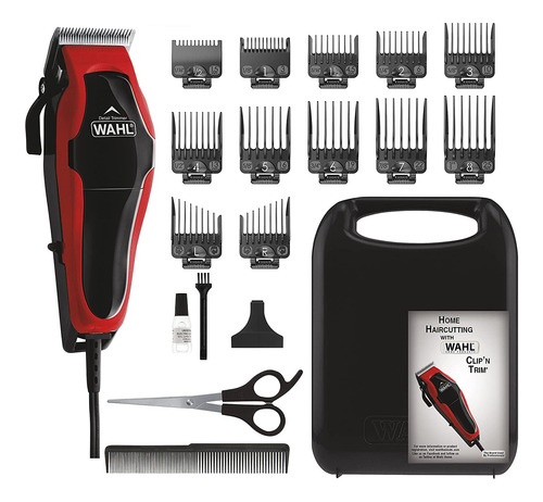 Cortadora De Cabello Wahl Clip ´n Trim Cuchillas Auto Afilables Motor Power Drive Roja 110v