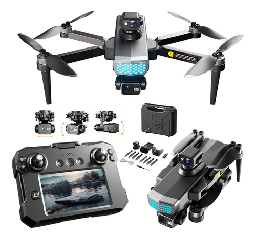 Drone Cámara 4k Profesional Gps Transmite Vivo Pantalla Lcd Negro