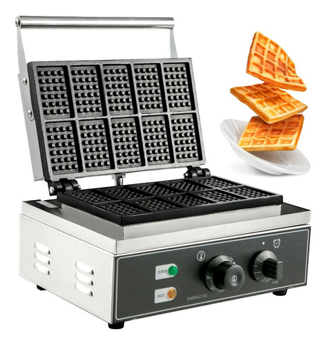 Vevor Maquina Waflera Waffles Gofres Industrial 10 Piezas