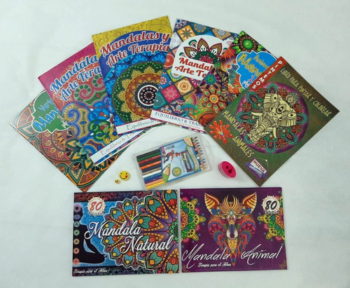 Kit 8 Libros Mandalas Para Colorear. Magicolor. Tajalapiz
