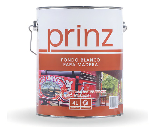 Fondo Pintura Base Blanca Para Madera 4 Lts Prinz Prestigio