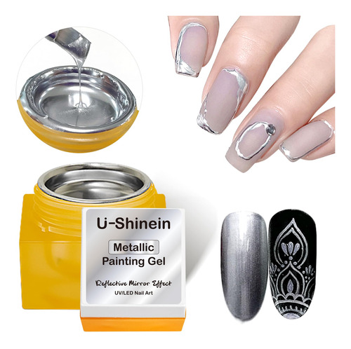 U-shinein Gel De Pintura Metalica De 0.3 Fl Oz, Esmalte De U