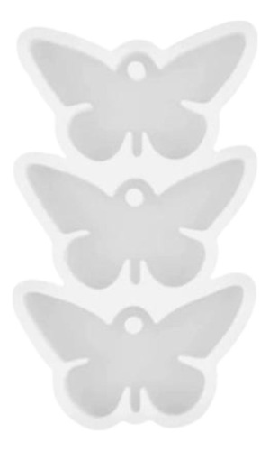 Molde Silicona 3 Mariposas Collar Llavero Resina