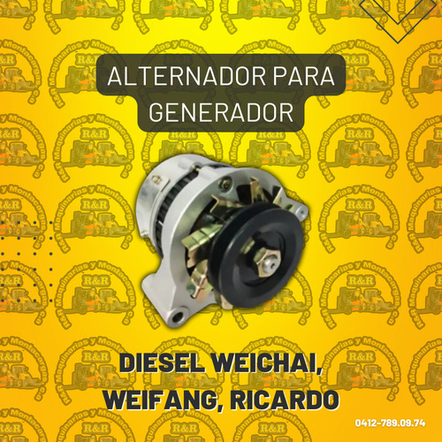 Alternador Para Generador Diesel Weichai, Weifang, Ricardo