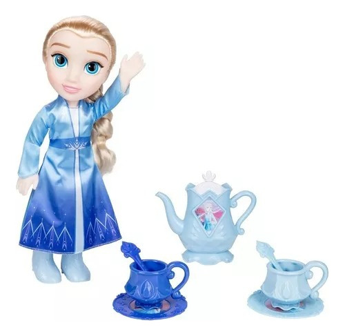 Muñeca Elsa Frozen 35cm Con Juego De Té Orig Disney 218384