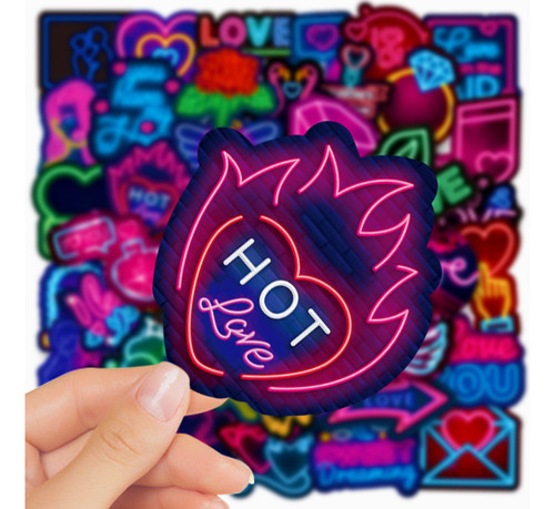 Pegatinas De Graffiti De Luz De Neón De Dibujos Animados Ins