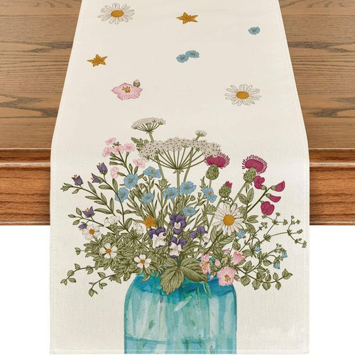 Table Runners Bandeira De Mesa Com Flores De Linho, Casament
