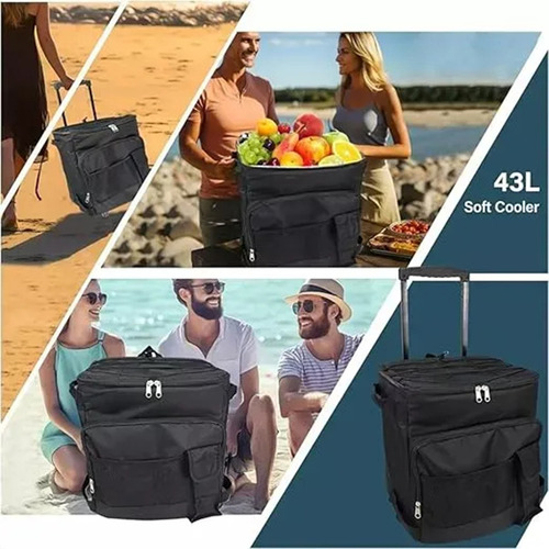 Mochila Hielera Con Ruedas Bolsa Térmica Portatil 43l