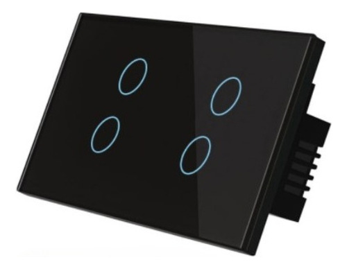 Interruptor Zigbee Tuya 4 Teclas Preto