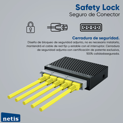 Netis Switch Conmutador Gigabit 5 Puertos 10/100/1000 Mbps