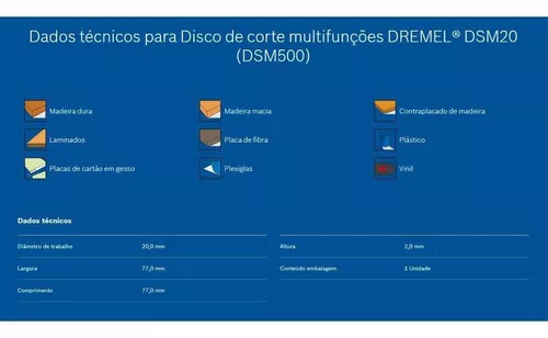 Dremel DSM500 2615S500JB Disque à tronçonner 77 mm 1 pc(s) Bois