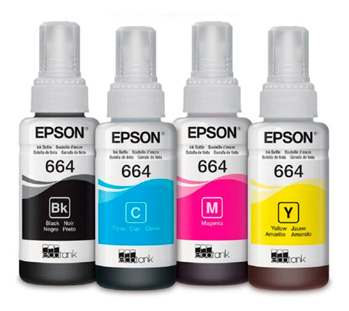 Pack X4 Botellas De Tinta Epson T664120(l200/l300/l455/l565)