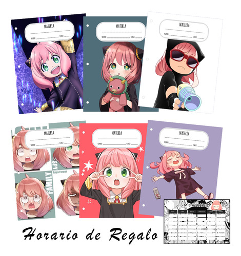 Asignaturas / Separadores X 6 Un. Anya Forger Anime Spy Fam