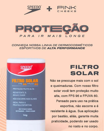 Imagem 4 de 6 de Protetor Solar Incolor Fps 96 Speedo Pink Cheeks 14g Filtro