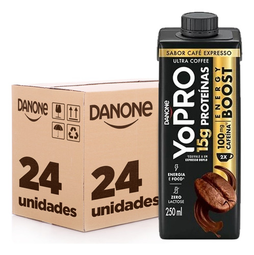 Yopro Danone 15g De Proteína  Café Expresso 250 Ml 24 Un 