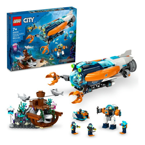 Lego® City: Deep-sea Explorer Submarine Exploracion #60379 Cantidad de piezas 842