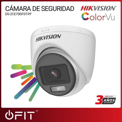 Imagen 2 de 10 de Camara Hikvision Colorvu 2mpx 2.8mm Domo