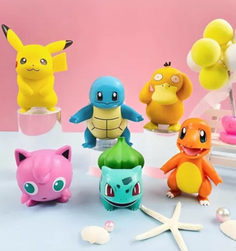 Set Figuras Compatible Con Pokemonx6 Pikachu Charmander