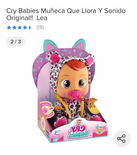 Cris Baby Bebé Llorona Lágrimas Reales Lea Wabro Original